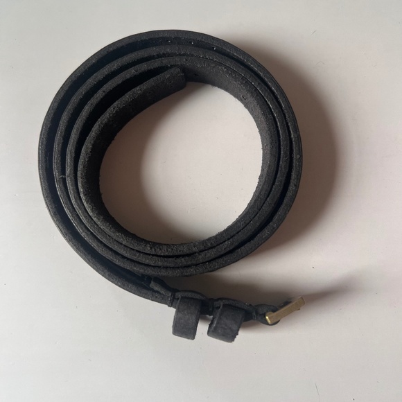 AllSaints Genuine Leather Belt Black Textured Studded Size Medium Made in Italy main image 15